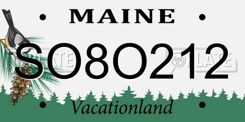 SO8O212 Maine License Plate