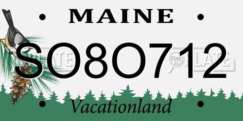 SO8O712 Maine License Plate