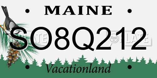 SO8Q212 Maine License Plate