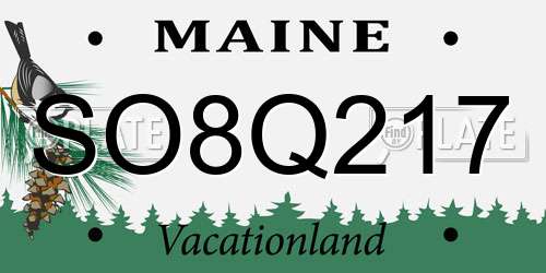 SO8Q217 Maine License Plate