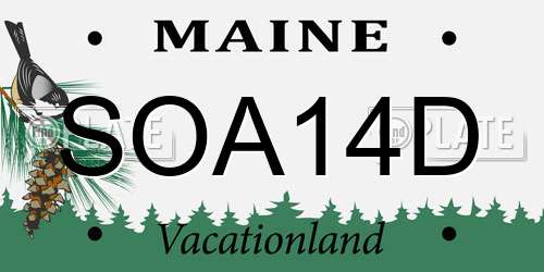 SOA14D Maine License Plate
