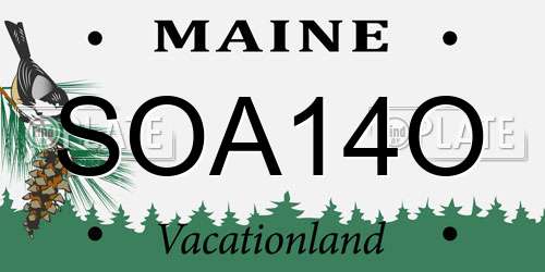 SOA14O Maine License Plate