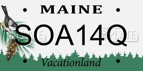 SOA14Q Maine License Plate