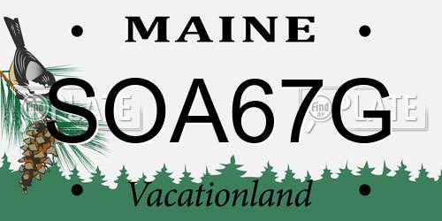 SOA67G Maine License Plate