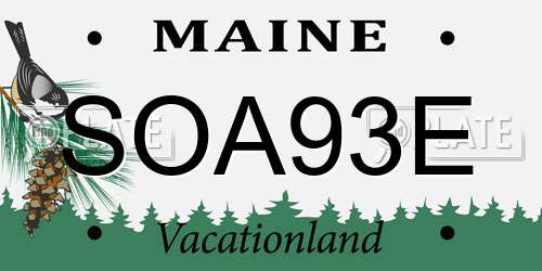 SOA93E Maine License Plate