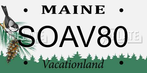 SOAV80 Maine License Plate