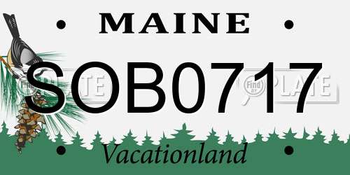 SOB0717 Maine License Plate