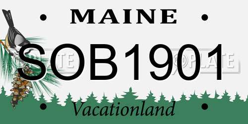 SOB1901 Maine License Plate