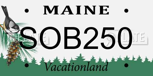 SOB250 Maine License Plate