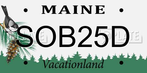 SOB25D Maine License Plate