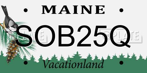 SOB25Q Maine License Plate