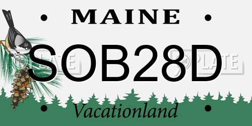 SOB28D Maine License Plate