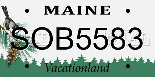 SOB5583 Maine License Plate