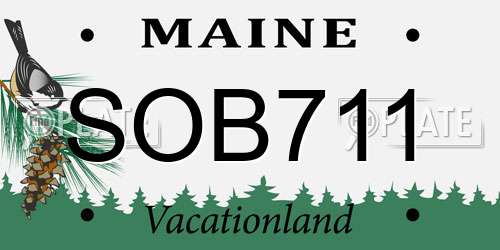 SOB711 Maine License Plate
