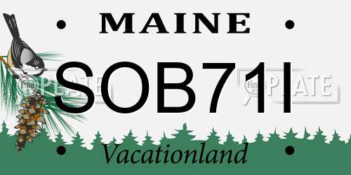 SOB71I Maine License Plate