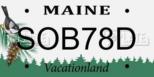 SOB78D Maine License Plate