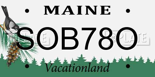 SOB78O Maine License Plate