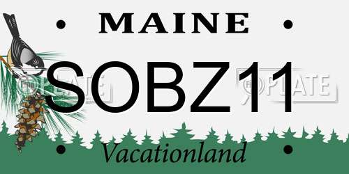 SOBZ11 Maine License Plate