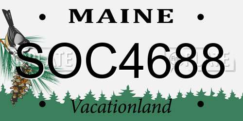 SOC4688 Maine License Plate