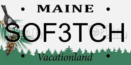 SOF3TCH Maine License Plate