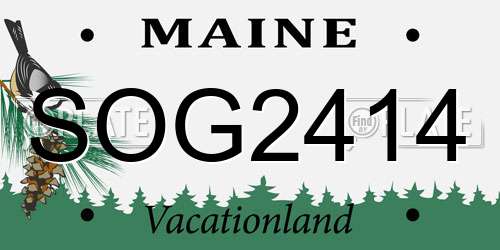 SOG2414 Maine License Plate