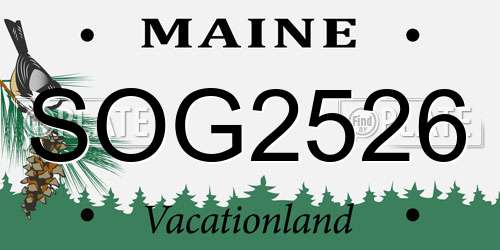 SOG2526 Maine License Plate