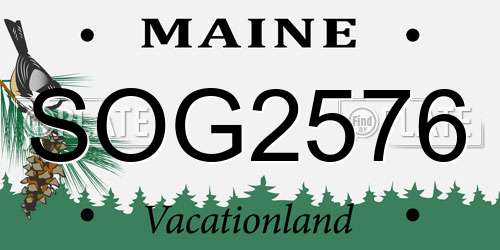 SOG2576 Maine License Plate