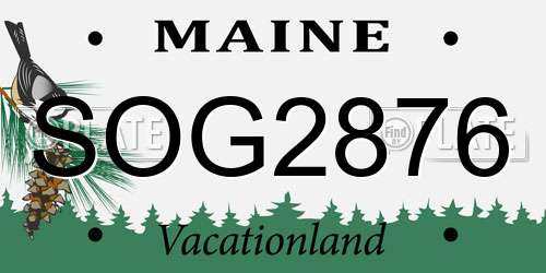 SOG2876 Maine License Plate