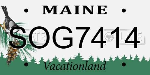 SOG7414 Maine License Plate