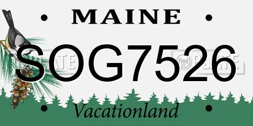 SOG7526 Maine License Plate