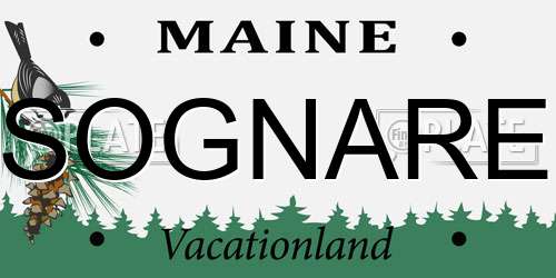 SOGNARE Maine License Plate