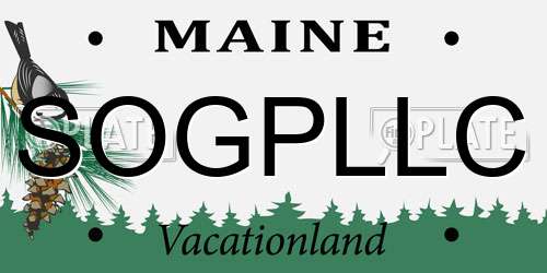 SOGPLLC Maine License Plate
