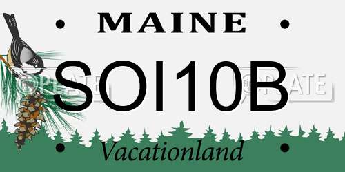 SOI10B Maine License Plate