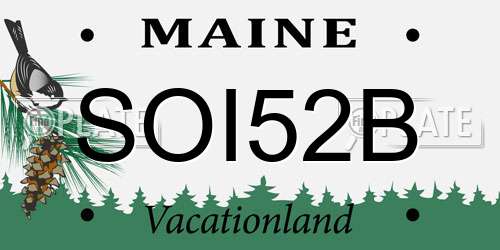 SOI52B Maine License Plate