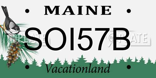 SOI57B Maine License Plate