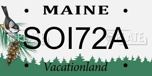 SOI72A Maine License Plate