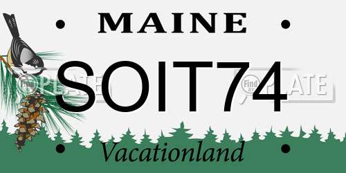 SOIT74 Maine License Plate