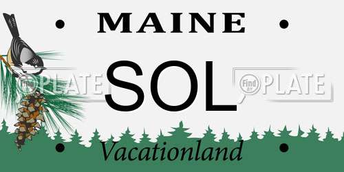 SOL Maine License Plate