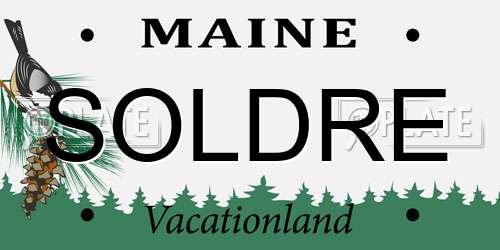 SOLDRE Maine License Plate