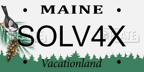 SOLV4X Maine License Plate
