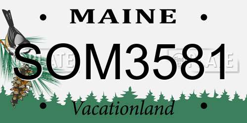 SOM3581 Maine License Plate