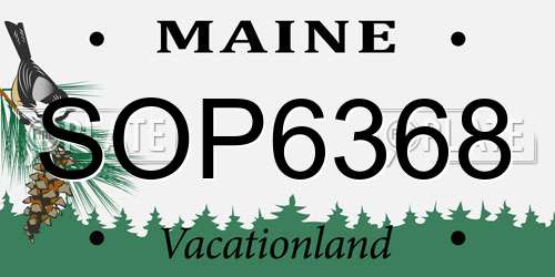 SOP6368 Maine License Plate