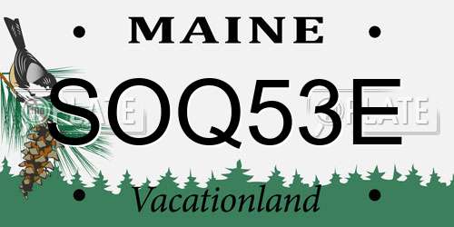 SOQ53E Maine License Plate
