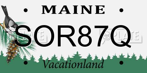 SOR87Q Maine License Plate
