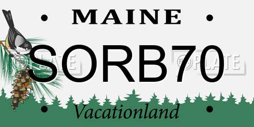 SORB70 Maine License Plate