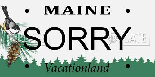 SORRY Maine License Plate