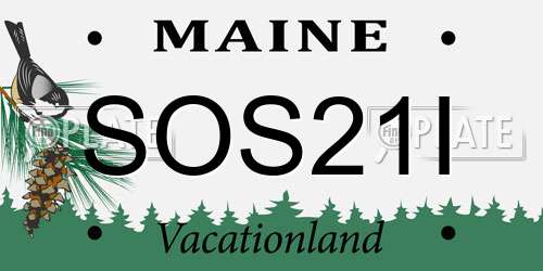 SOS21I Maine License Plate