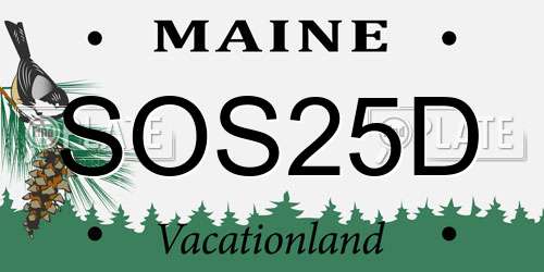 SOS25D Maine License Plate