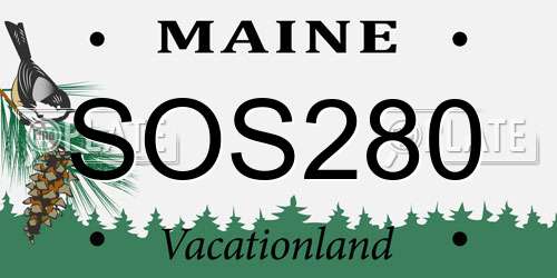 SOS280 Maine License Plate