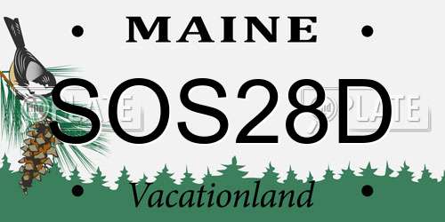 SOS28D Maine License Plate